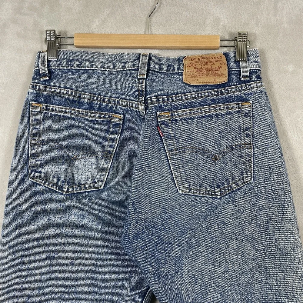 Vtg 80s Levis 501 Jeans Mens 30x34 (fit 30x33) Acid Wash 501-0604 USA Button Fly